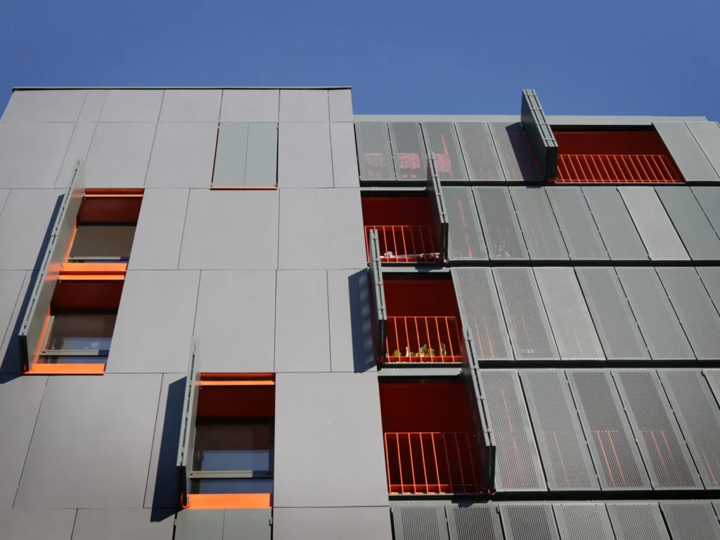 Close-up of fiber cement cladding